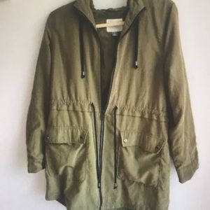 Olive green forever 21 light weight cargo jacket